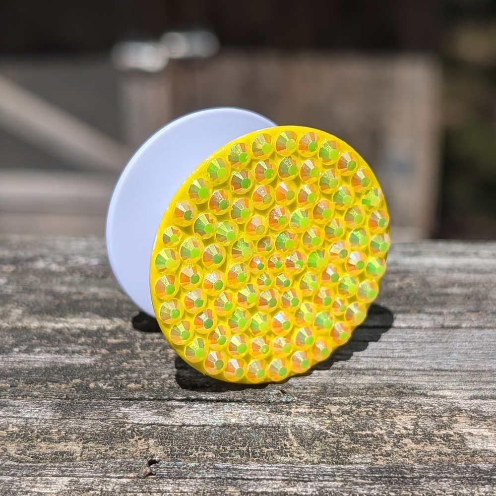 Yellow Rhinestone Phone Grip